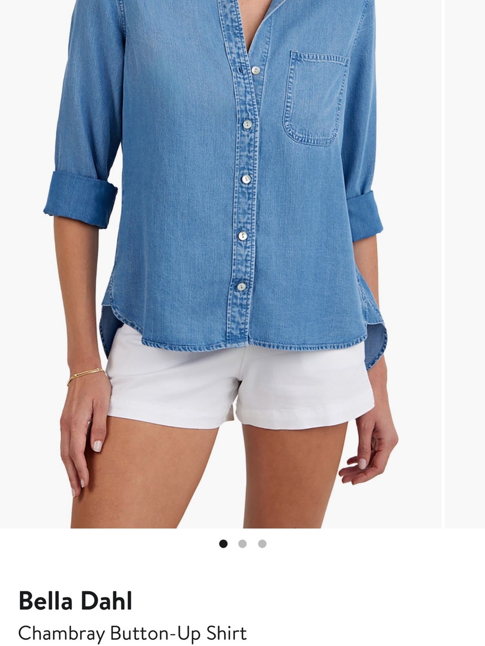 Bella Dahl Chambray Button-Down Shirt in Light Blue